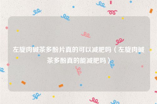 左旋肉碱茶多酚片真的可以减肥吗（左旋肉碱茶多酚真的能减肥吗）
