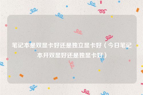 笔记本是双显卡好还是独立显卡好（今日笔记本开双显好还是独显卡好）
