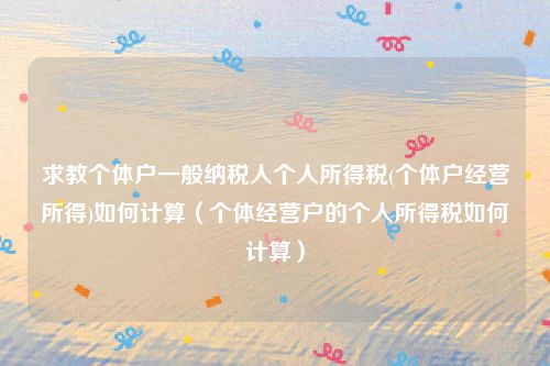 求教个体户一般纳税人个人所得税(个体户经营所得)如何计算（个体经营户的个人所得税如何计算）