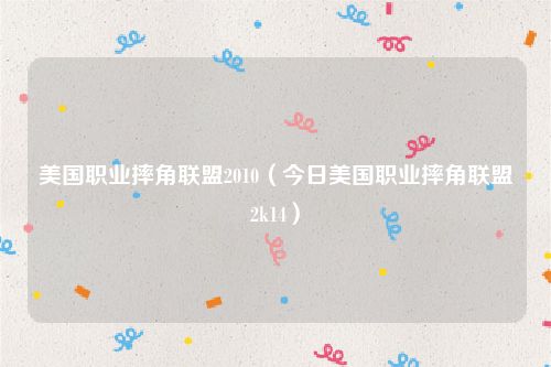 美国职业摔角联盟2010（今日美国职业摔角联盟2k14）