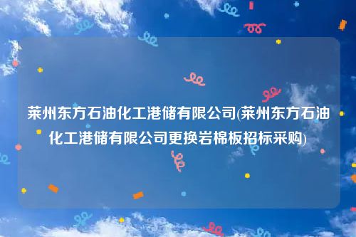 莱州东方石油化工港储有限公司(莱州东方石油化工港储有限公司更换岩棉板招标采购)