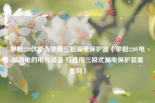 单相220伏能否使用三相漏电保护器（单相220V电源供电的电气设备 应选用三极式漏电保护装置是吗）