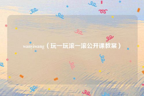 wanyiwang（玩一玩滚一滚公开课教案）