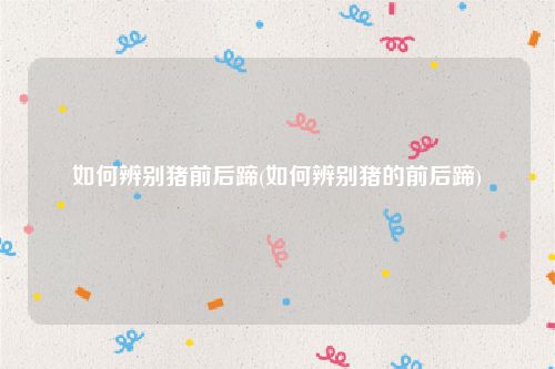 如何辨别猪前后蹄(如何辨别猪的前后蹄)