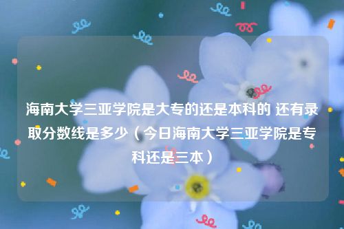 海南大学三亚学院是大专的还是本科的 还有录取分数线是多少（今日海南大学三亚学院是专科还是三本）