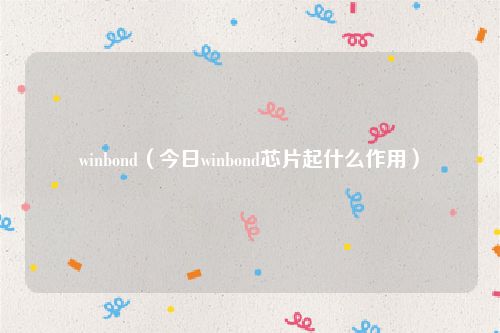 winbond（今日winbond芯片起什么作用）
