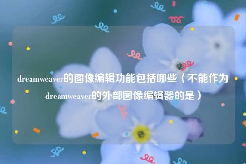 dreamweaver的图像编辑功能包括哪些（不能作为dreamweaver的外部图像编辑器的是）