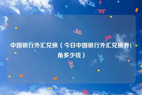 中国银行外汇兑换（今日中国银行外汇兑换券1角多少钱）