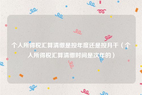 个人所得税汇算清缴是按年度还是按月干（个人所得税汇算清缴时间是次年的）