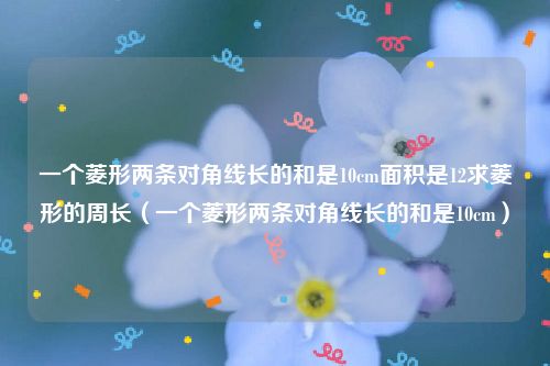 一个菱形两条对角线长的和是10cm面积是12求菱形的周长（一个菱形两条对角线长的和是10cm）