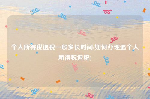 个人所得税退税一般多长时间(如何办理退个人所得税退税)
