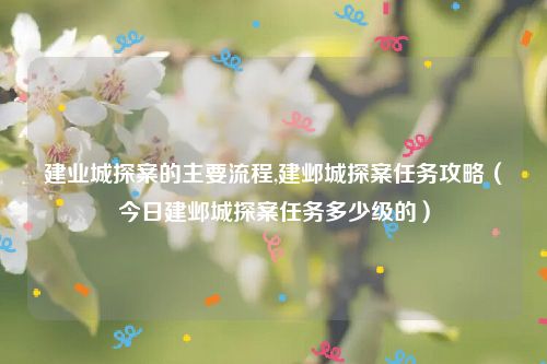 建业城探案的主要流程,建邺城探案任务攻略（今日建邺城探案任务多少级的）