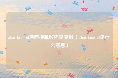 what kind of后面接单数还是复数（what kind of是什么意思）