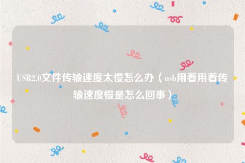 USB2.0文件传输速度太慢怎么办（usb用着用着传输速度慢是怎么回事）