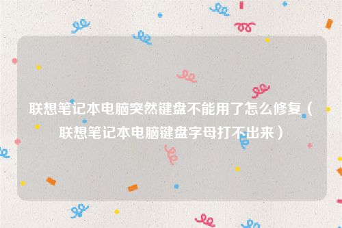 联想笔记本电脑突然键盘不能用了怎么修复（联想笔记本电脑键盘字母打不出来）