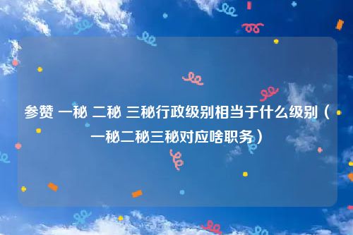 参赞 一秘 二秘 三秘行政级别相当于什么级别（一秘二秘三秘对应啥职务）