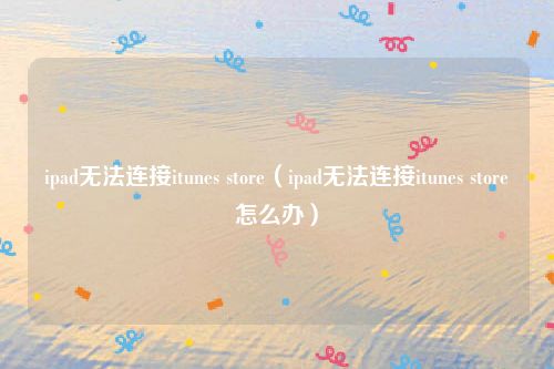 ipad无法连接itunes store（ipad无法连接itunes store怎么办）