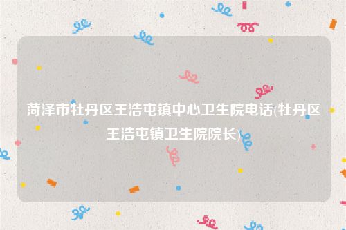 菏泽市牡丹区王浩屯镇中心卫生院电话(牡丹区王浩屯镇卫生院院长)