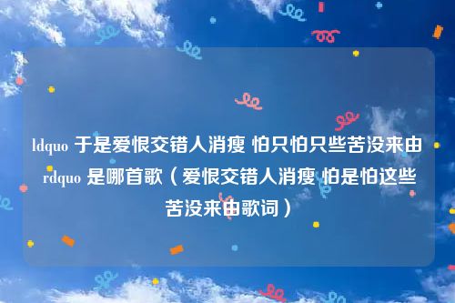 ldquo 于是爱恨交错人消瘦 怕只怕只些苦没来由 rdquo 是哪首歌（爱恨交错人消瘦 怕是怕这些苦没来由歌词）