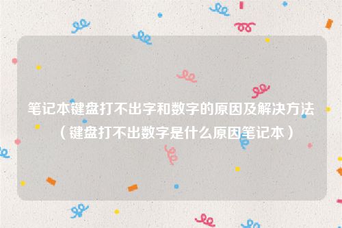 笔记本键盘打不出字和数字的原因及解决方法（键盘打不出数字是什么原因笔记本）