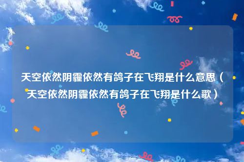 天空依然阴霾依然有鸽子在飞翔是什么意思（天空依然阴霾依然有鸽子在飞翔是什么歌）