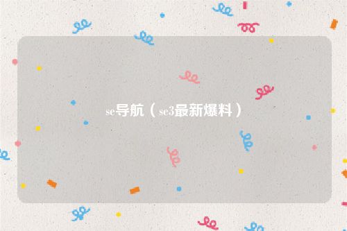 se导航（se3最新爆料）