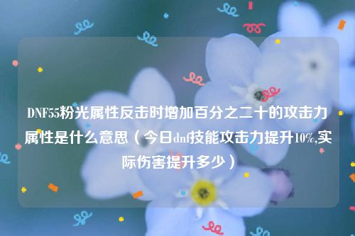 DNF55粉光属性反击时增加百分之二十的攻击力属性是什么意思（今日dnf技能攻击力提升10%,实际伤害提升多少）