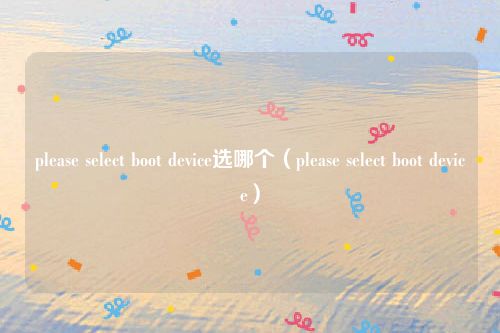 please select boot device选哪个（please select boot device）