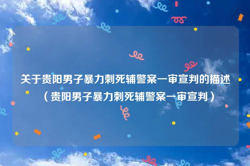 关于贵阳男子暴力刺死辅警案一审宣判的描述（贵阳男子暴力刺死辅警案一审宣判）