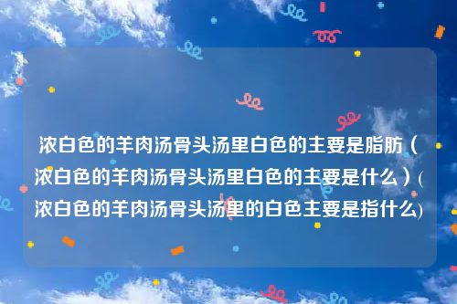浓白色的羊肉汤骨头汤里白色的主要是脂肪（浓白色的羊肉汤骨头汤里白色的主要是什么）(浓白色的羊肉汤骨头汤里的白色主要是指什么)