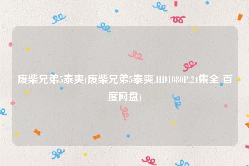废柴兄弟5泰爽(废柴兄弟5泰爽.HD1080P.24集全 百度网盘)
