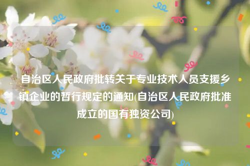 自治区人民政府批转关于专业技术人员支援乡镇企业的暂行规定的通知(自治区人民政府批准成立的国有独资公司)