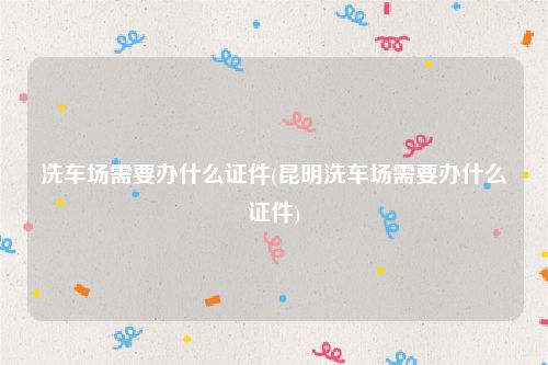 洗车场需要办什么证件(昆明洗车场需要办什么证件)