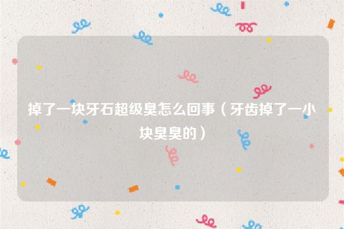 掉了一块牙石超级臭怎么回事（牙齿掉了一小块臭臭的）