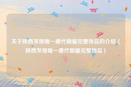 关于陕西发现唯一唐代朝服完整饰品的介绍（陕西发现唯一唐代朝服完整饰品）