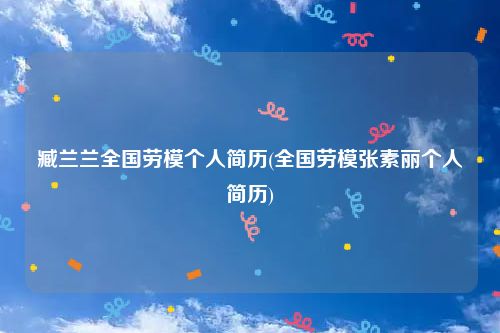 臧兰兰全国劳模个人简历(全国劳模张素丽个人简历)