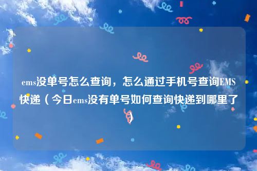 ems没单号怎么查询，怎么通过手机号查询EMS快递（今日ems没有单号如何查询快递到哪里了）