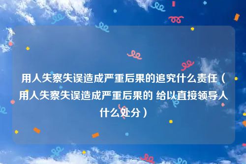 用人失察失误造成严重后果的追究什么责任（用人失察失误造成严重后果的 给以直接领导人什么处分）