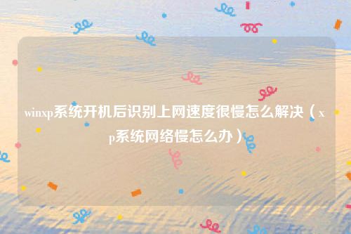 winxp系统开机后识别上网速度很慢怎么解决（xp系统网络慢怎么办）