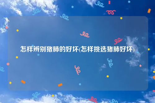 怎样辨别猪肺的好坏(怎样挑选猪肺好坏)