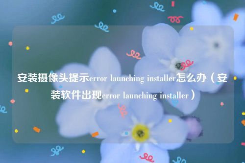 安装摄像头提示error launching installer怎么办（安装软件出现error launching installer）