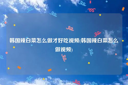 韩国辣白菜怎么做才好吃视频(韩国辣白菜怎么做视频)