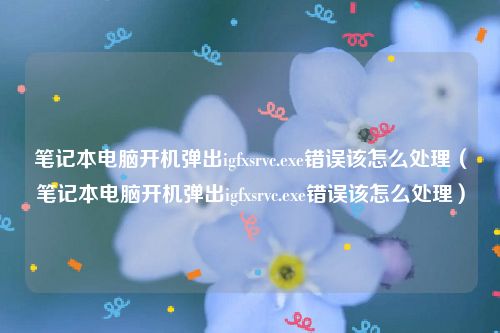 笔记本电脑开机弹出igfxsrvc.exe错误该怎么处理（笔记本电脑开机弹出igfxsrvc.exe错误该怎么处理）
