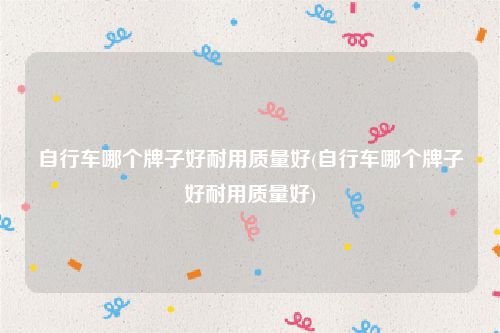 自行车哪个牌子好耐用质量好(自行车哪个牌子好耐用质量好)