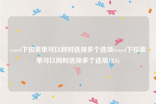 excel下拉菜单可以同时选择多个选项(excel下拉菜单可以同时选择多个选项VBA)