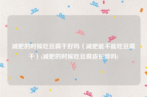减肥的时候吃豆腐干好吗（减肥能不能吃豆腐干）(减肥的时候吃豆腐皮长胖吗)