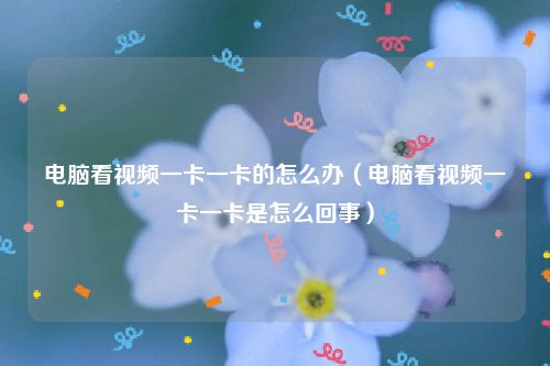 电脑看视频一卡一卡的怎么办（电脑看视频一卡一卡是怎么回事）