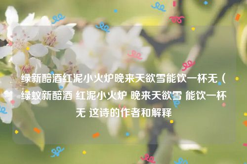绿新醅酒红泥小火炉晚来天欲雪能饮一杯无（绿蚁新醅酒 红泥小火炉 晚来天欲雪 能饮一杯无 这诗的作者和解释