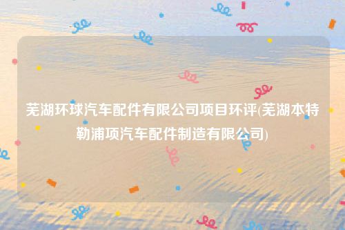 芜湖环球汽车配件有限公司项目环评(芜湖本特勒浦项汽车配件制造有限公司)