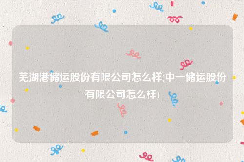 芜湖港储运股份有限公司怎么样(中一储运股份有限公司怎么样)
